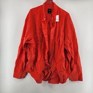 Gap Men's XL Red The Big Oxford Shirt NWT Cotton Blend Long Sleeve